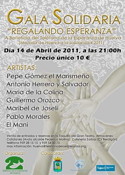 Gala teléfono de la esperanza cartel